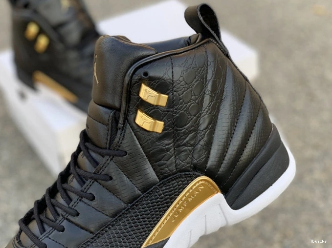 Rep TBK Metallic Air Jordan 'Reptile' Gold-White Black 12 AO6068-007 Retro 0725
